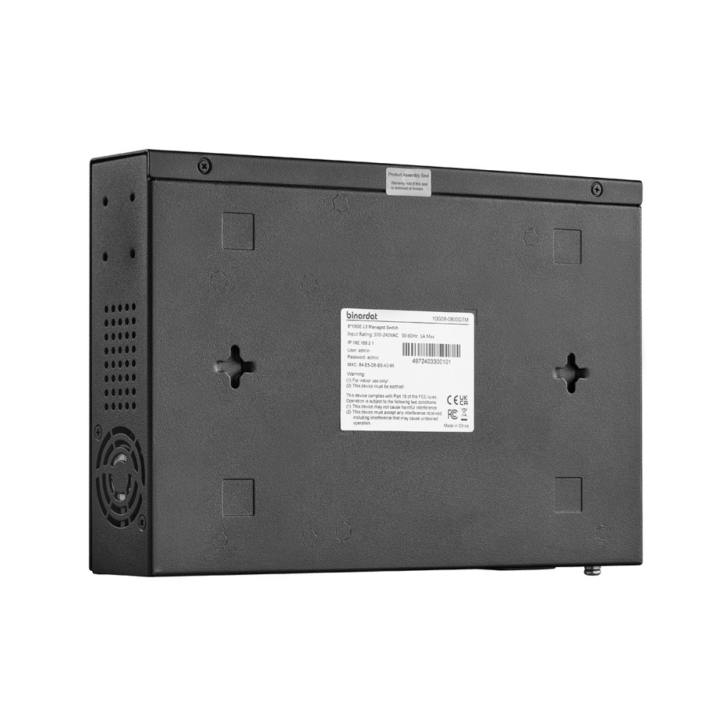 8 Port 10 Gigabit Managed Switch, Support 1G/2.5G/5G/10G Ethernet, 160Gbps Bandwidth, L3 Web/CLI Managed, Metal RackMount Network Switch