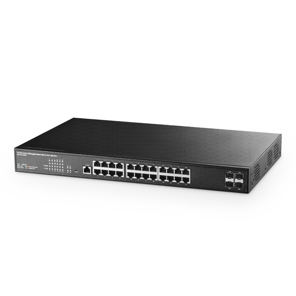 28 Port 2.5G Web Managed Switch, 24x2.5G Ethernet, 4x10 Gigabit SFP Ports, Web/CLI L3 Managed, Metal Multi-Gigabit Desktop/Rackmount Binardat Network Switch
