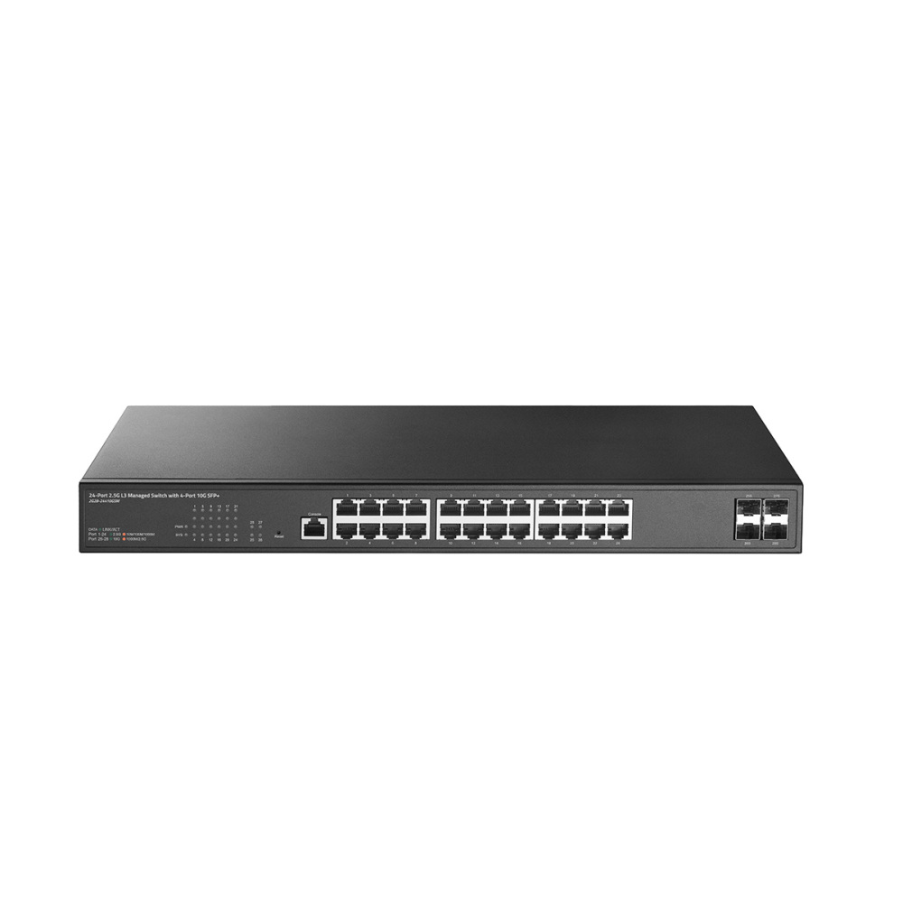 28 Port 2.5G Web Managed Switch, 24x2.5G Ethernet, 4x10 Gigabit SFP Ports, Web/CLI L3 Managed, Metal Multi-Gigabit Desktop/Rackmount Binardat Network Switch
