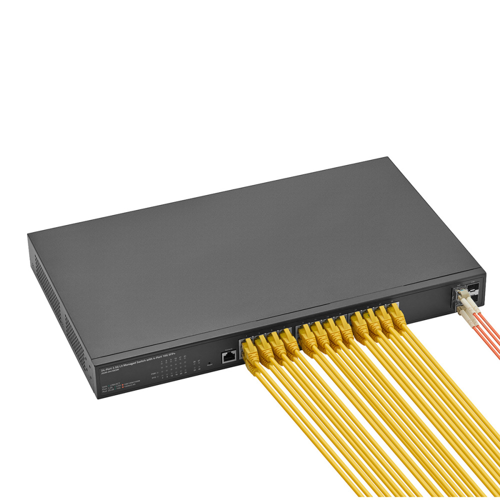 28 Port 2.5G Web Managed Switch, 24x2.5G Ethernet, 4x10 Gigabit SFP Ports, Web/CLI L3 Managed, Metal Multi-Gigabit Desktop/Rackmount Binardat Network Switch