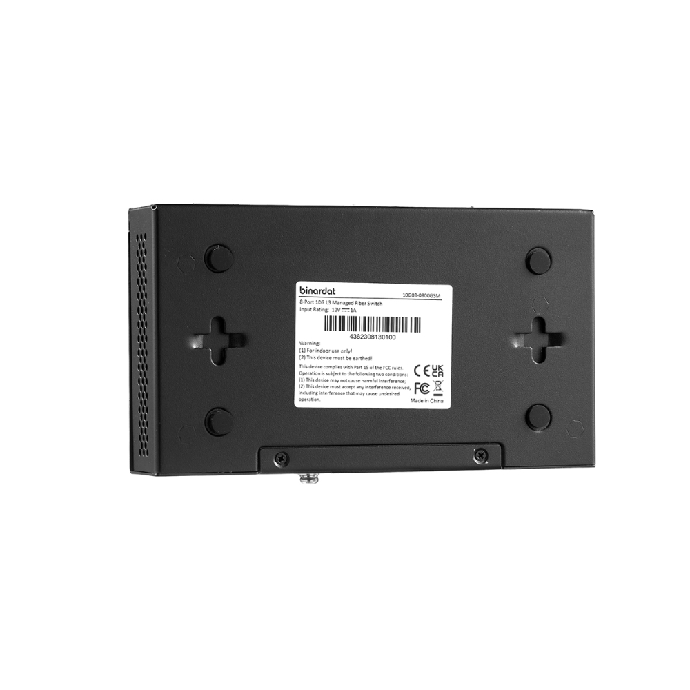 8 Port 10 Gigabit SFP Managed Switch, Support 1G Sfp and 10G Sfp+ Module, 160Gbps Bandwidth, L3 Web Managed, Metal Fanless Fiber Binardat Network Switch