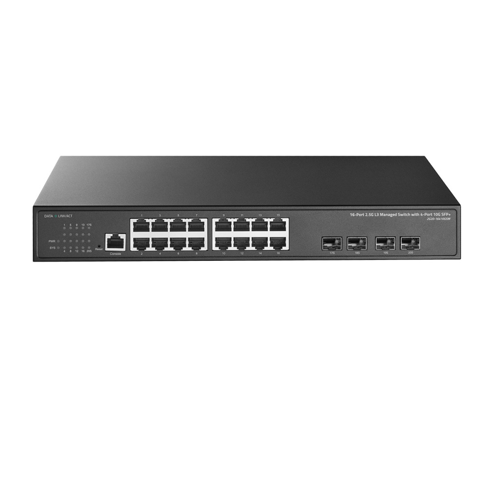 20 Port 2.5G Web Managed Switch, 16x2.5G Ethernet, 4x10 Gigabit SFP Ports, Web/CLI L3 Managed, Metal Multi-Gigabit Desktop/Rackmount Network Switch