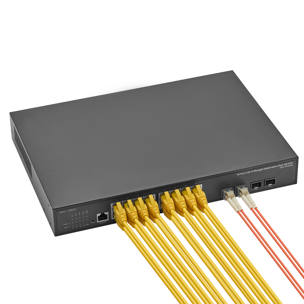 20 Port 2.5G Web Managed Switch, 16x2.5G Ethernet, 4x10 Gigabit SFP Ports, Web/CLI L3 Managed, Metal Multi-Gigabit Desktop/Rackmount Network Switch