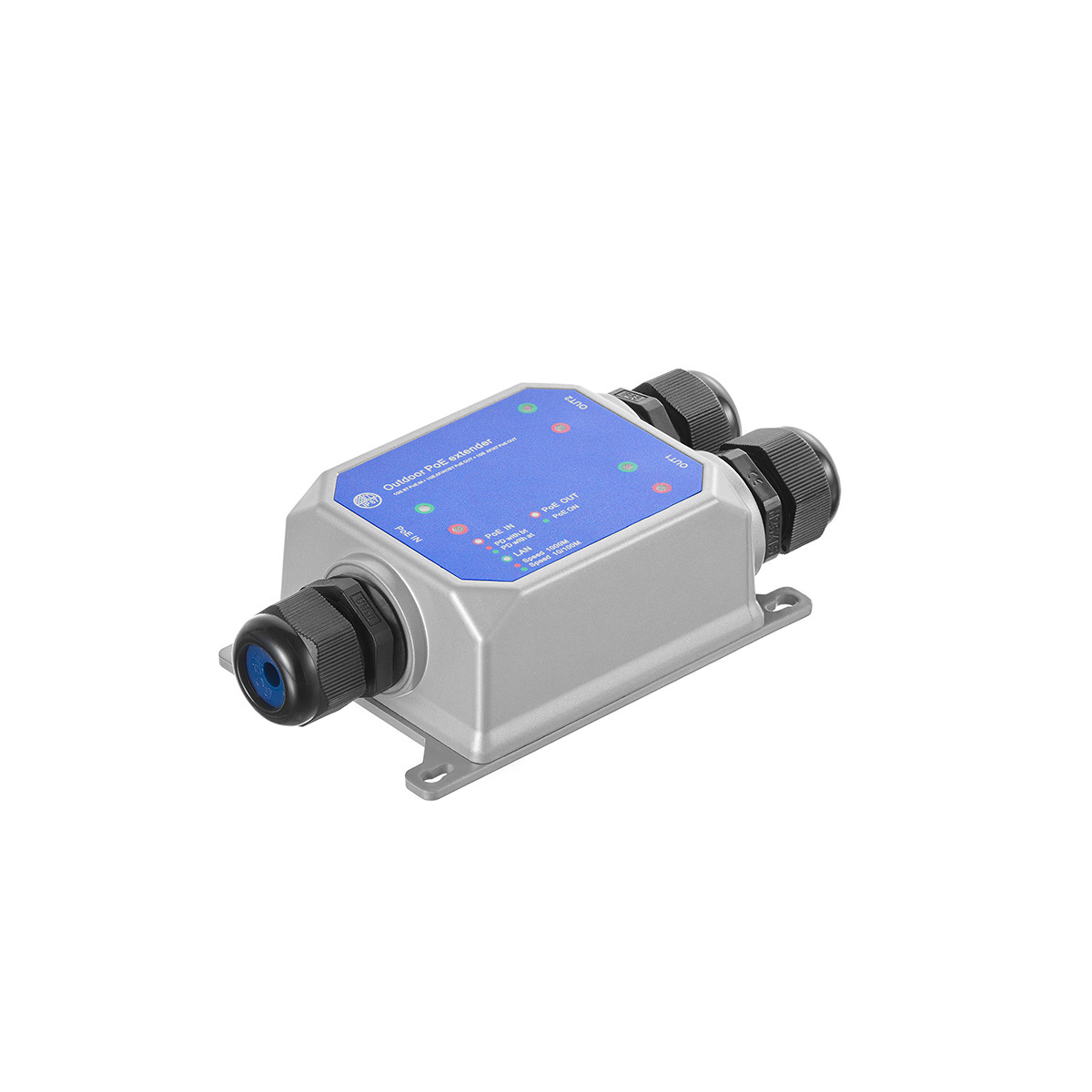 IP67 Outdoor Gigabit PoE Passthrough Switch, 1 PoE in 2 PoE Out Extender, IEEE802.3af/at/bt PoE Powered 90W, 10/100/1000Mbps Ethernet, Metal Wall Mount Waterproof Plug and Play