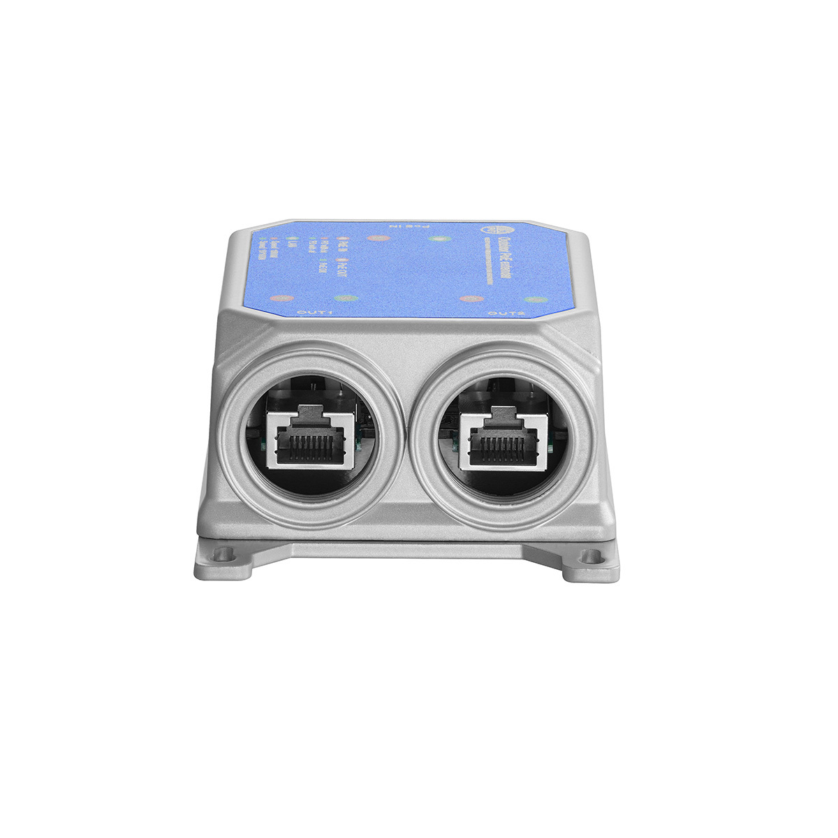 IP67 Outdoor Gigabit PoE Passthrough Switch, 1 PoE in 2 PoE Out Extender, IEEE802.3af/at/bt PoE Powered 90W, 10/100/1000Mbps Ethernet, Metal Wall Mount Waterproof Plug and Play