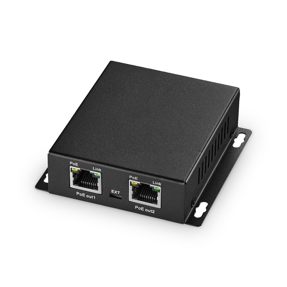 Gigabit PoE Extender Passthrough Switch, 1 PoE in 2 PoE Out, IEEE802.3af/at/bt PoE Powered Max 60W, Hi-PoE 90W, 10/100/1000Mbps, Metal Small Wall Mount PoE Extender/Injector/Network Extender