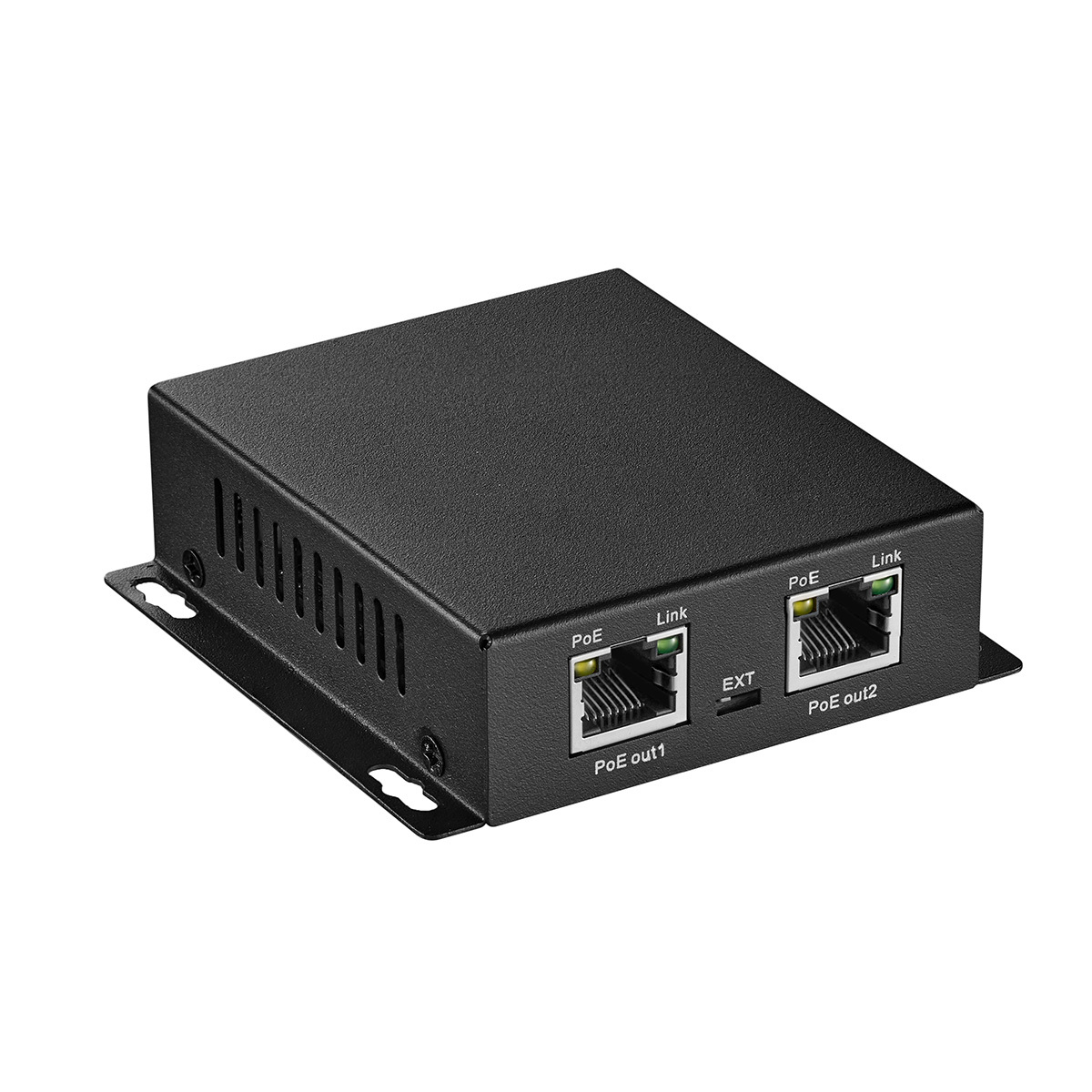 Gigabit PoE Extender Passthrough Switch, 1 PoE in 2 PoE Out, IEEE802.3af/at/bt PoE Powered Max 60W, Hi-PoE 90W, 10/100/1000Mbps, Metal Small Wall Mount PoE Extender/Injector/Network Extender