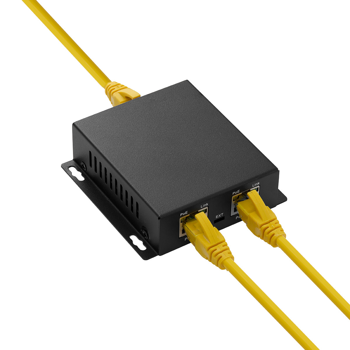 Gigabit PoE Extender Passthrough Switch, 1 PoE in 2 PoE Out, IEEE802.3af/at/bt PoE Powered Max 60W, Hi-PoE 90W, 10/100/1000Mbps, Metal Small Wall Mount PoE Extender/Injector/Network Extender