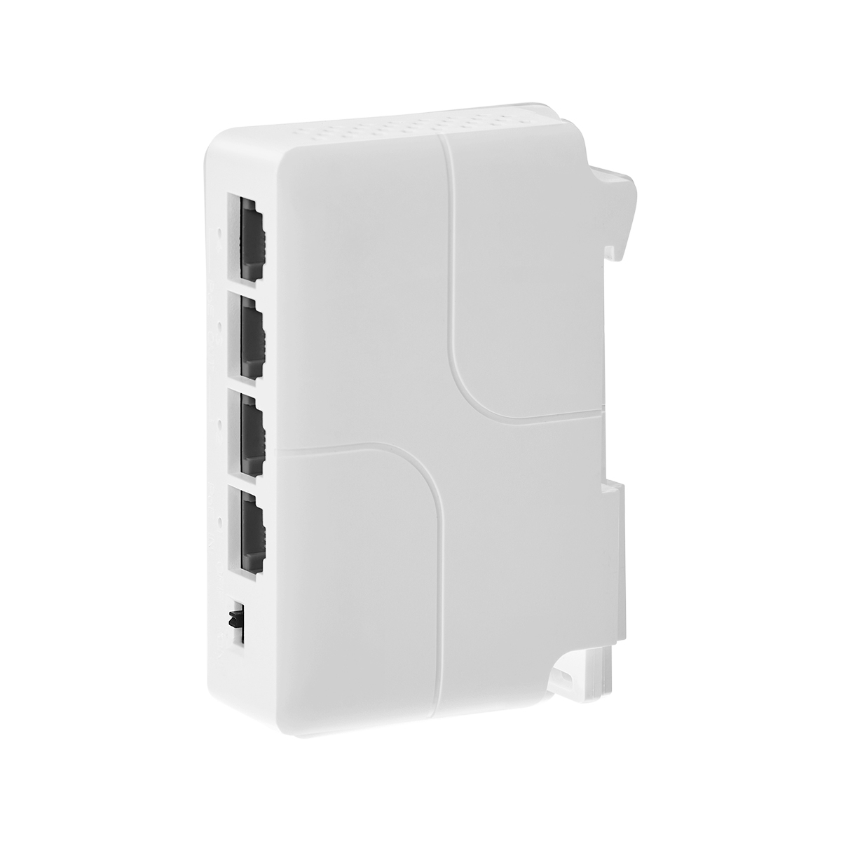 Gigabit PoE Passthrough Switch, 1 PoE in 3 PoE Out Extender, IEEE802.3af/at PoE Powered, 10/100/1000Mbps Ethernet, din-Rail & Wall Mount