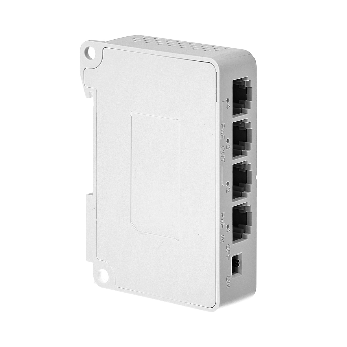 Gigabit PoE Passthrough Switch, 1 PoE in 3 PoE Out Extender, IEEE802.3af/at PoE Powered, 10/100/1000Mbps Ethernet, din-Rail & Wall Mount