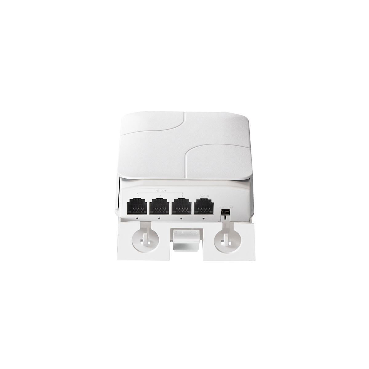 Outdoor PoE Passthrough Switch, 1 POE in 4 POE Extender, IEEE802.3af/at/bt Powered 90W, 100Mbps Ethernet, Wall Mount Waterproof Plug and Play