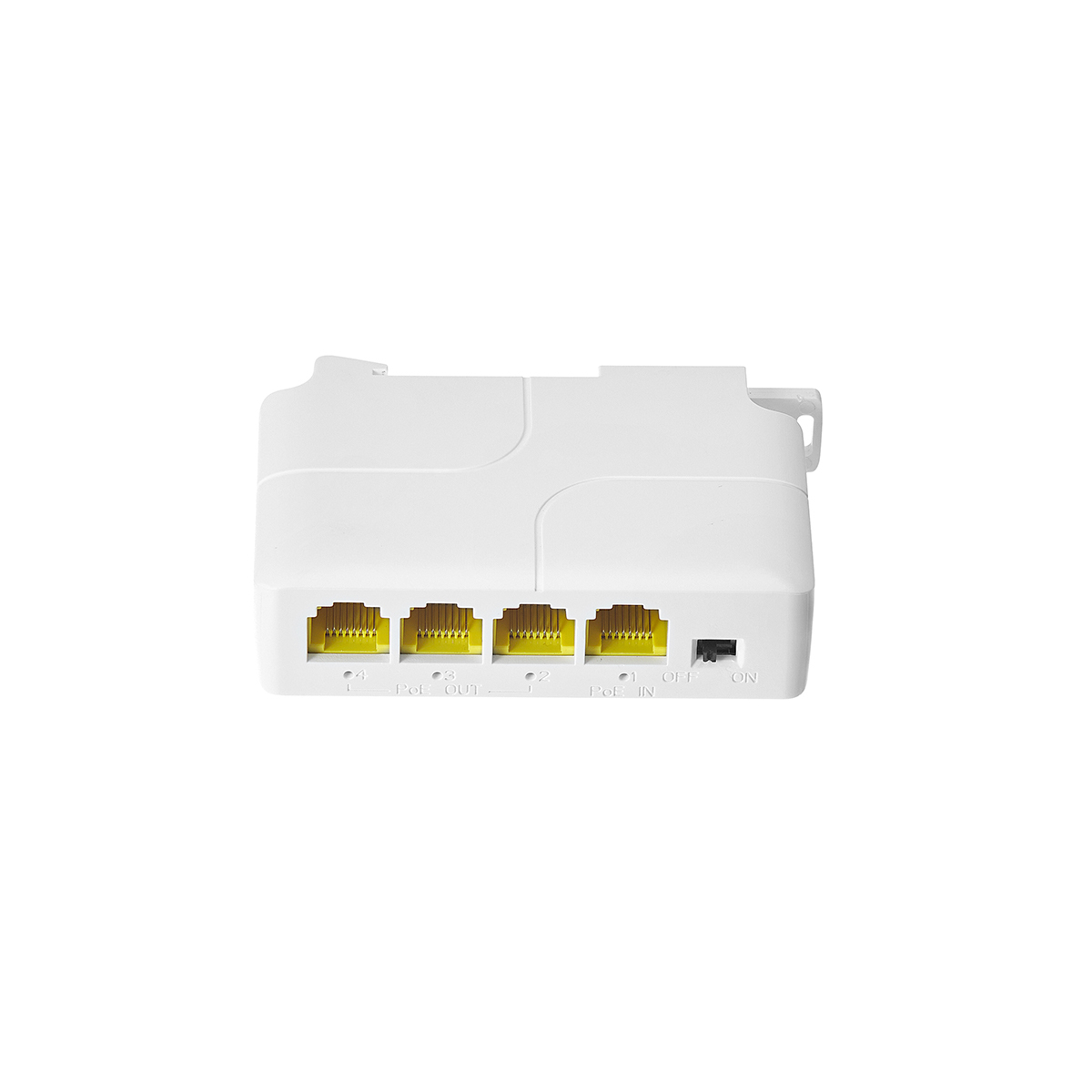 Gigabit PoE Passthrough Switch, 1 PoE in 3 PoE Out Extender, IEEE802.3af/at PoE Powered, 10/100/1000Mbps Ethernet, din-Rail & Wall Mount