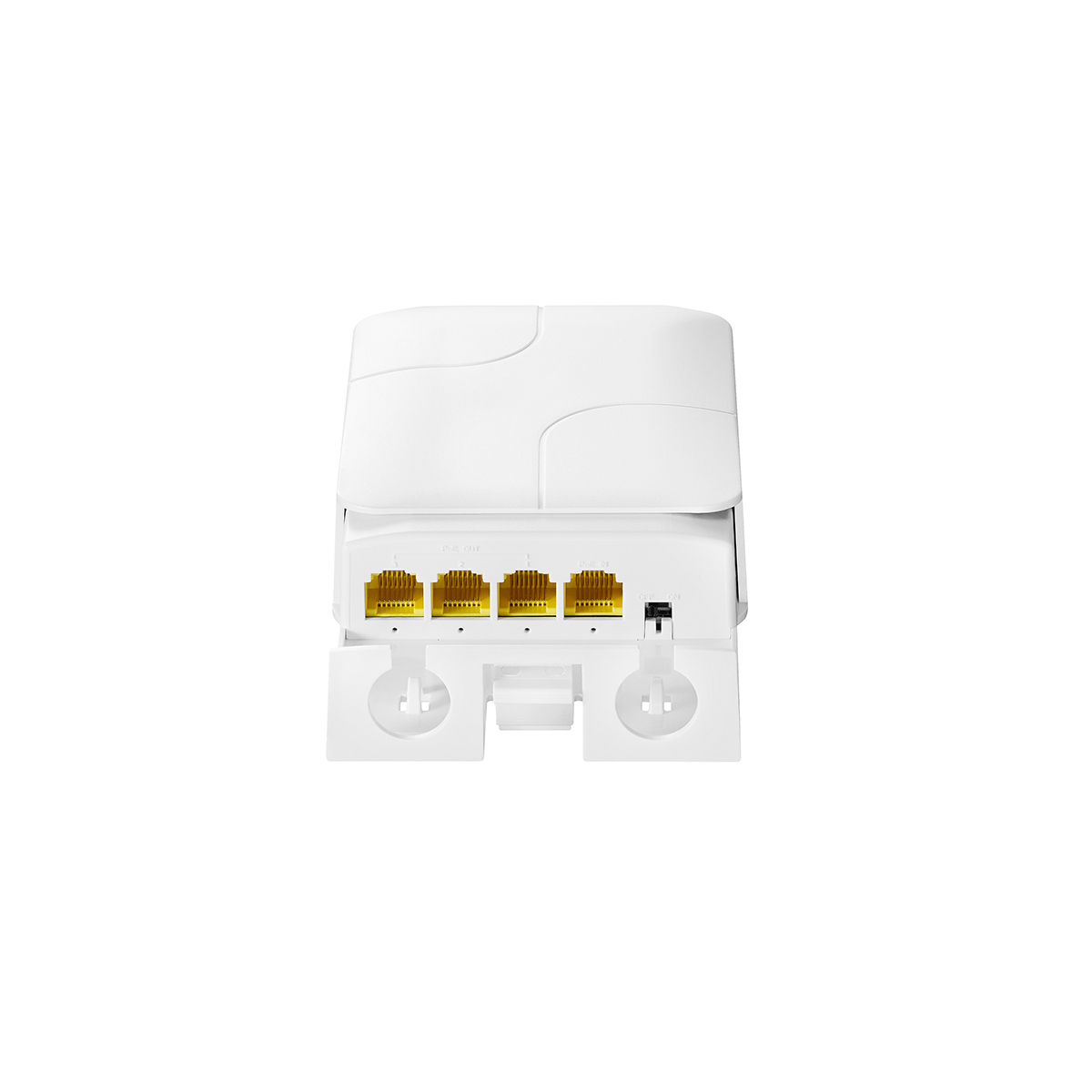 Outdoor Gigabit PoE Passthrough Switch, 1 POE in 4 POE Out Extender, IEEE802.3af/at/bt Powered 90W, 10/100/1000Mbps Ethernet, Wall Mount Waterproof Plug and Play