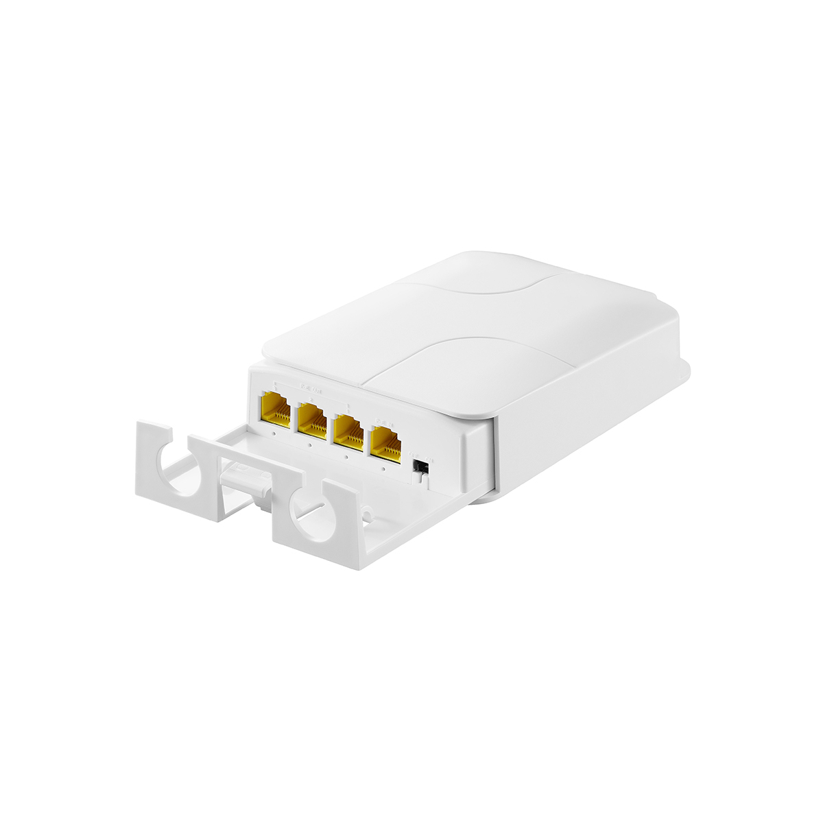 Outdoor Gigabit PoE Passthrough Switch, 1 PoE in 3 PoE Out Extender, IEEE802.3af/at PoE Powered, 10/100/1000Mbps Ethernet, Wall Mount Waterproof Plug and Play