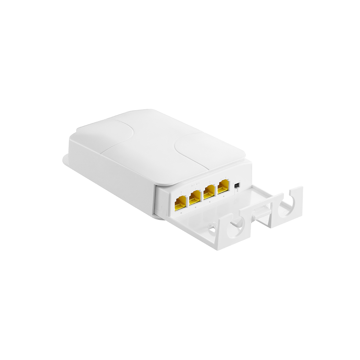 Outdoor Gigabit PoE Passthrough Switch, 1 POE in 4 POE Out Extender, IEEE802.3af/at/bt Powered 90W, 10/100/1000Mbps Ethernet, Wall Mount Waterproof Plug and Play