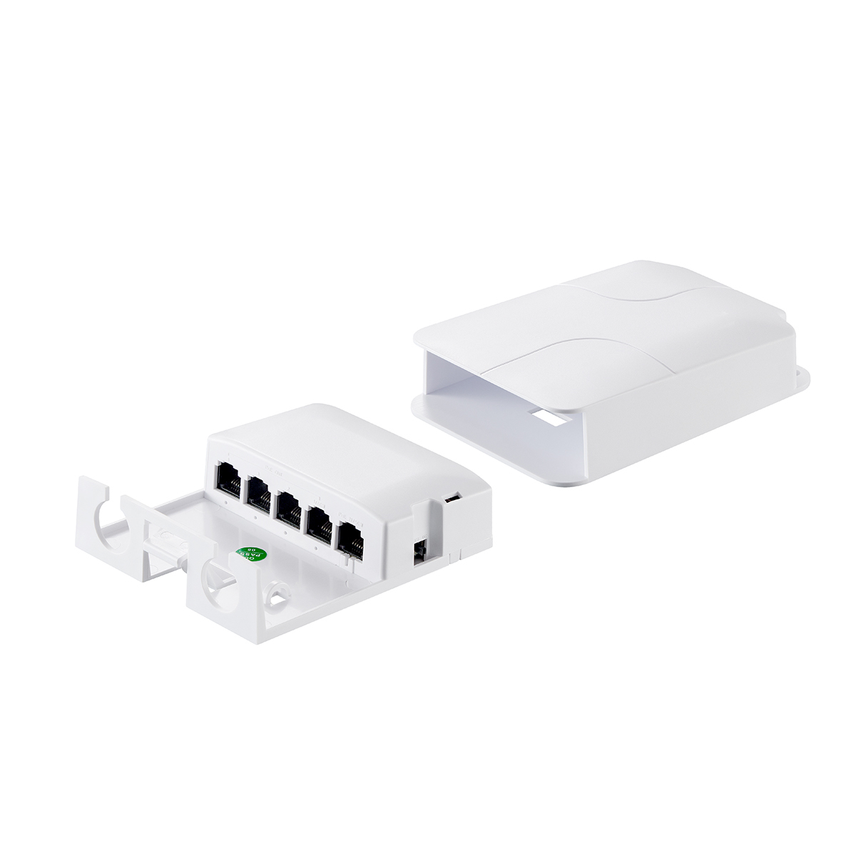 Outdoor PoE Passthrough Switch, 1 POE in 4 POE Extender, IEEE802.3af/at/bt Powered 90W, 100Mbps Ethernet, Wall Mount Waterproof Plug and Play