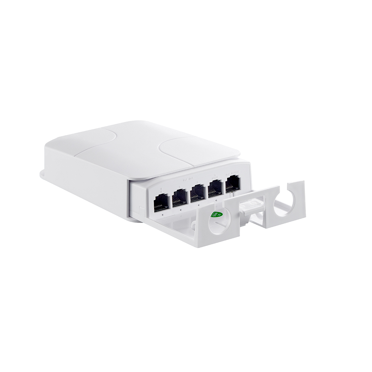 Outdoor PoE Passthrough Switch, 1 POE in 4 POE Extender, IEEE802.3af/at/bt Powered 90W, 100Mbps Ethernet, Wall Mount Waterproof Plug and Play