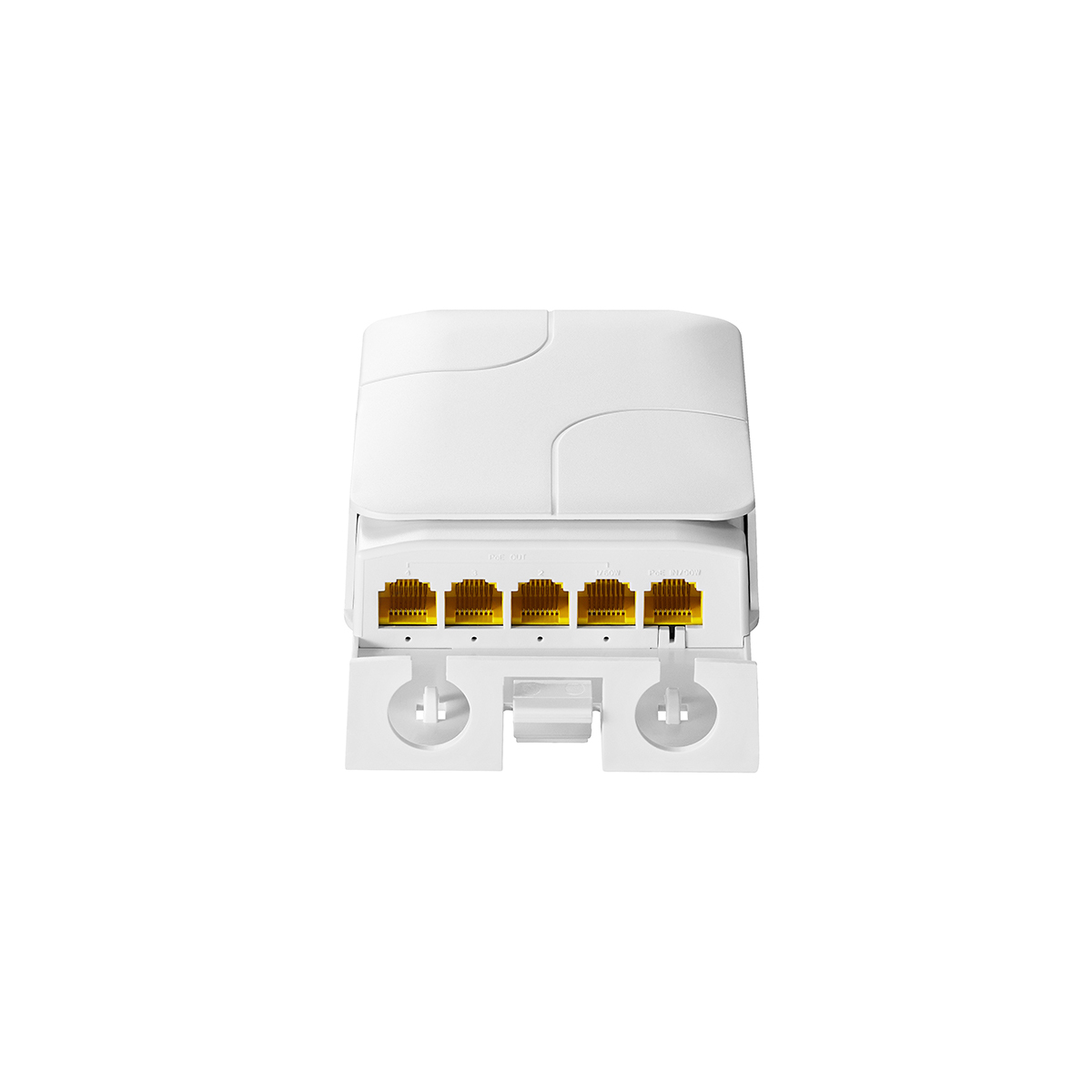 Outdoor PoE Passthrough Switch, 1 POE in 4 POE Extender, IEEE802.3af/at/bt Powered 90W, 100Mbps Ethernet, Wall Mount Waterproof Plug and Play