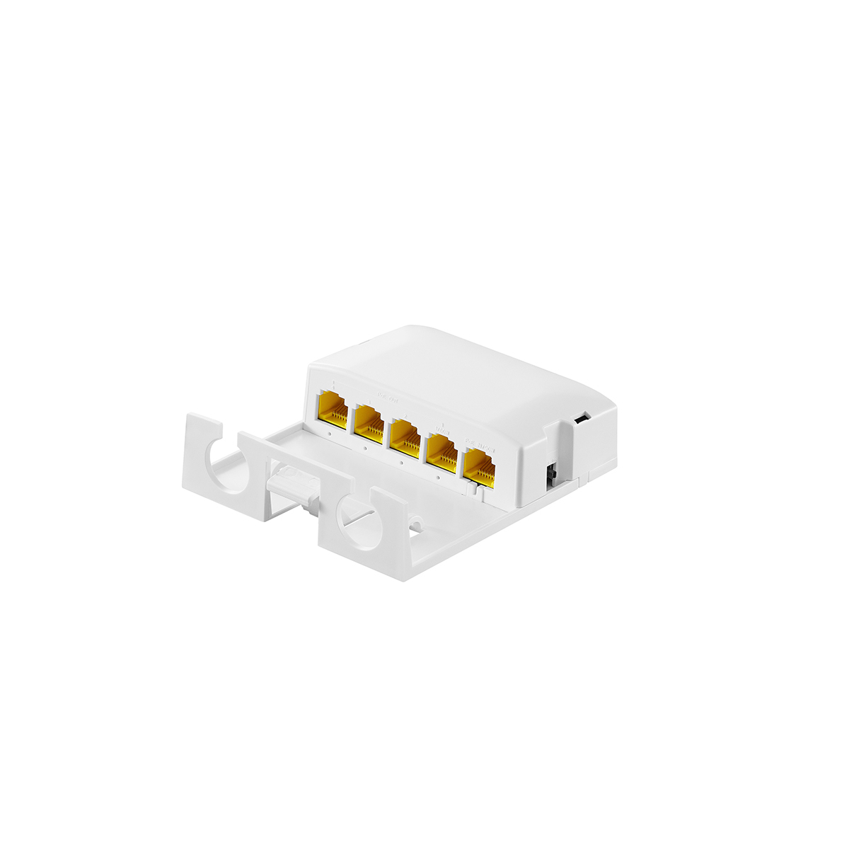 Outdoor PoE Passthrough Switch, 1 POE in 4 POE Extender, IEEE802.3af/at/bt Powered 90W, 100Mbps Ethernet, Wall Mount Waterproof Plug and Play