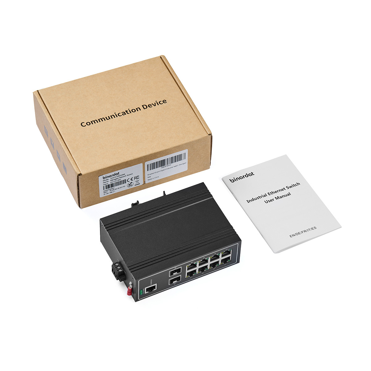 10 Port Gigabit L2+ Managed Industrial DIN-Rail Switch, 8 Gigabit Ethernet Ports, 2 Gigabit SFP, Vlan|Route|Ring|ACL|Qos Web/Console Managed