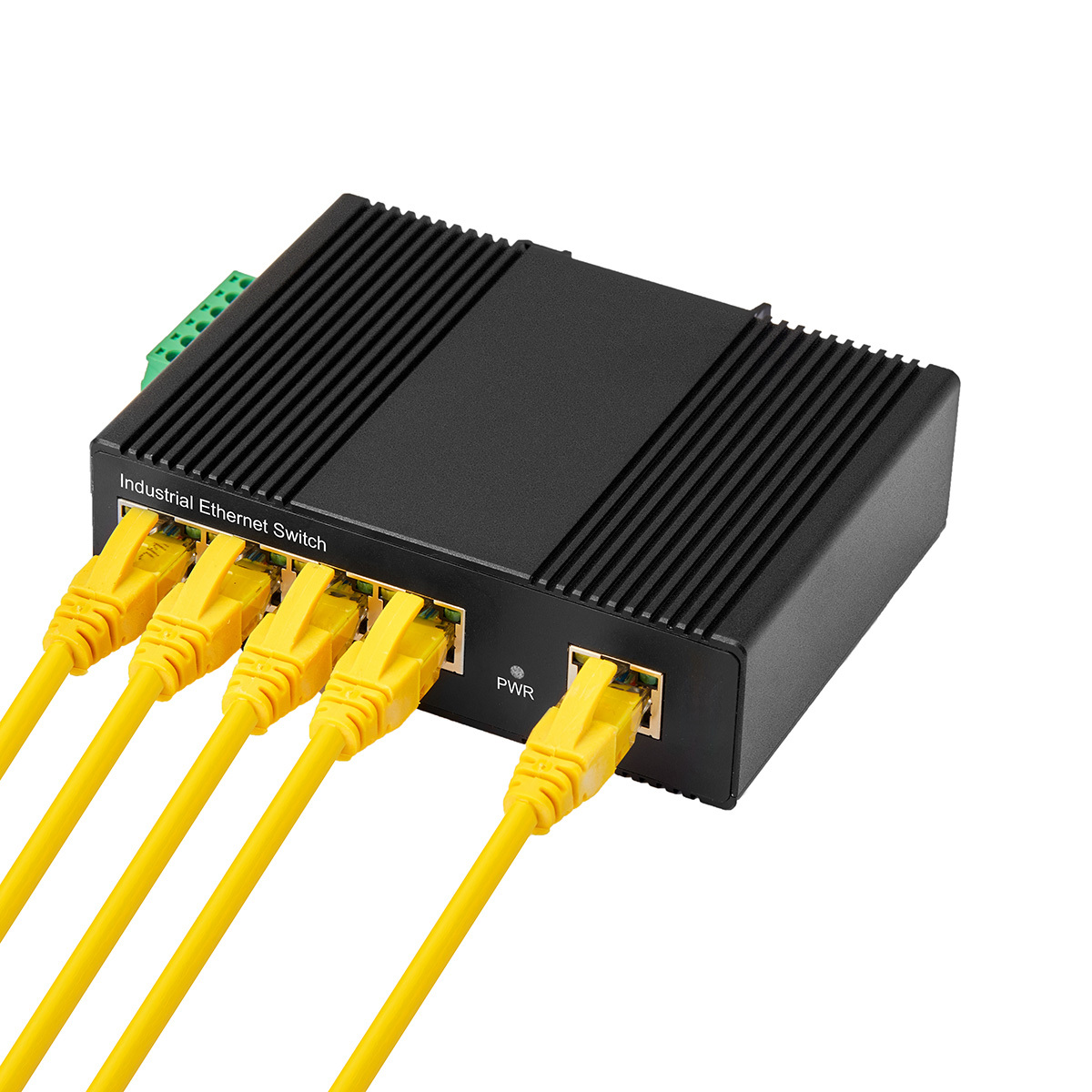 5 Port Gigabit Din Rail Industrial Ethernet Switch, 4 Ports and 1 Uplink 10/100/1000Mbps, Fanless Wall Mount, with One Power Supply