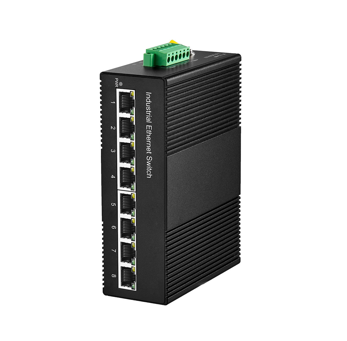 8 Port Gigabit PoE Din Rail Industrial Ethernet Switch, 8 PoE IEEE802.3af/at, 16Gbps Switching Capacity, with One 96W PoE Power Supply