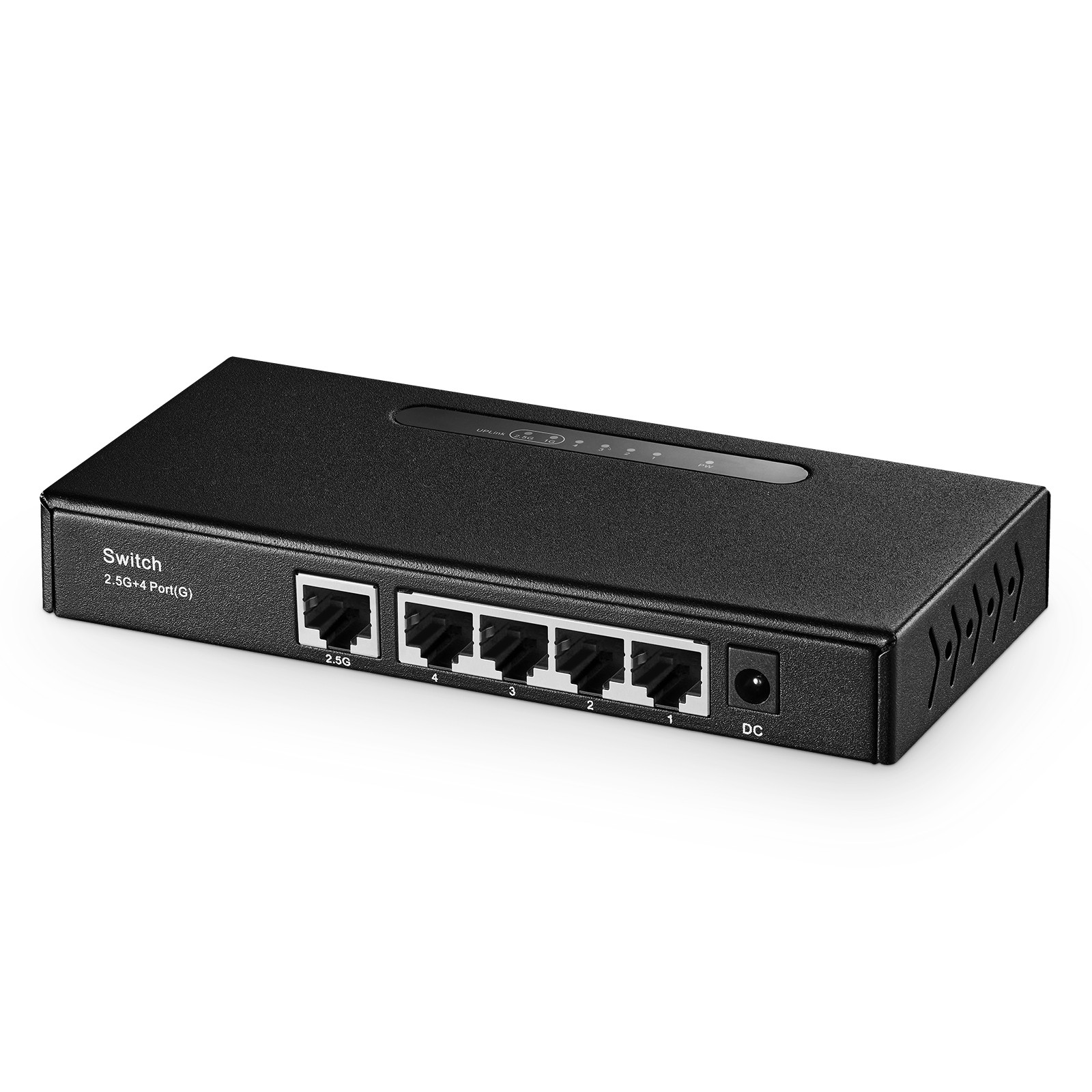 Binardat 5 Port Multi Gigabit Switch, 1 x 2.5 Gigabit and 4 x 1 Gigabit Ethernet RJ-45 Ports, Metal Fanless, Desktop and Wall Mount, Unmanaged Plug & Play