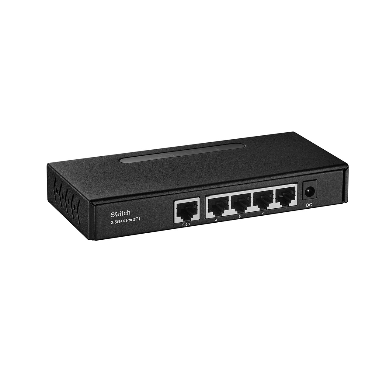 Binardat 5 Port Multi Gigabit Switch, 1 x 2.5 Gigabit and 4 x 1 Gigabit Ethernet RJ-45 Ports, Metal Fanless, Desktop and Wall Mount, Unmanaged Plug & Play