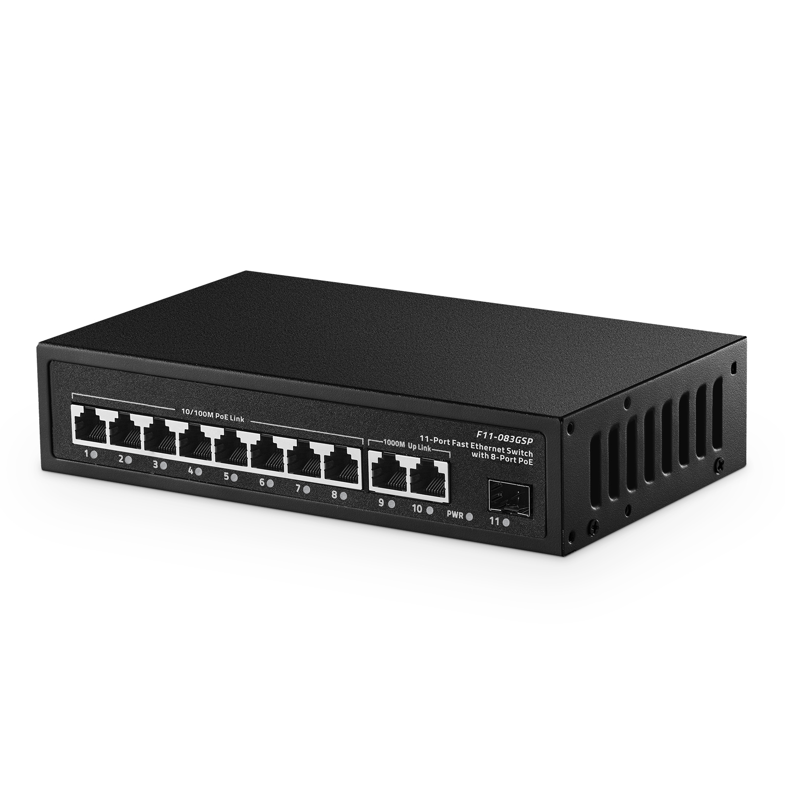 Click to see full view Ask Rufus  11 Port POE Switch, 8 POE+ 10/100Mbps, 2 Gigabit Uplink, 1 Gigabit SFP, IEEE802.3af/at, 135W Power Supply, Metal Case Unmanaged Plug and Play Binardat Switch