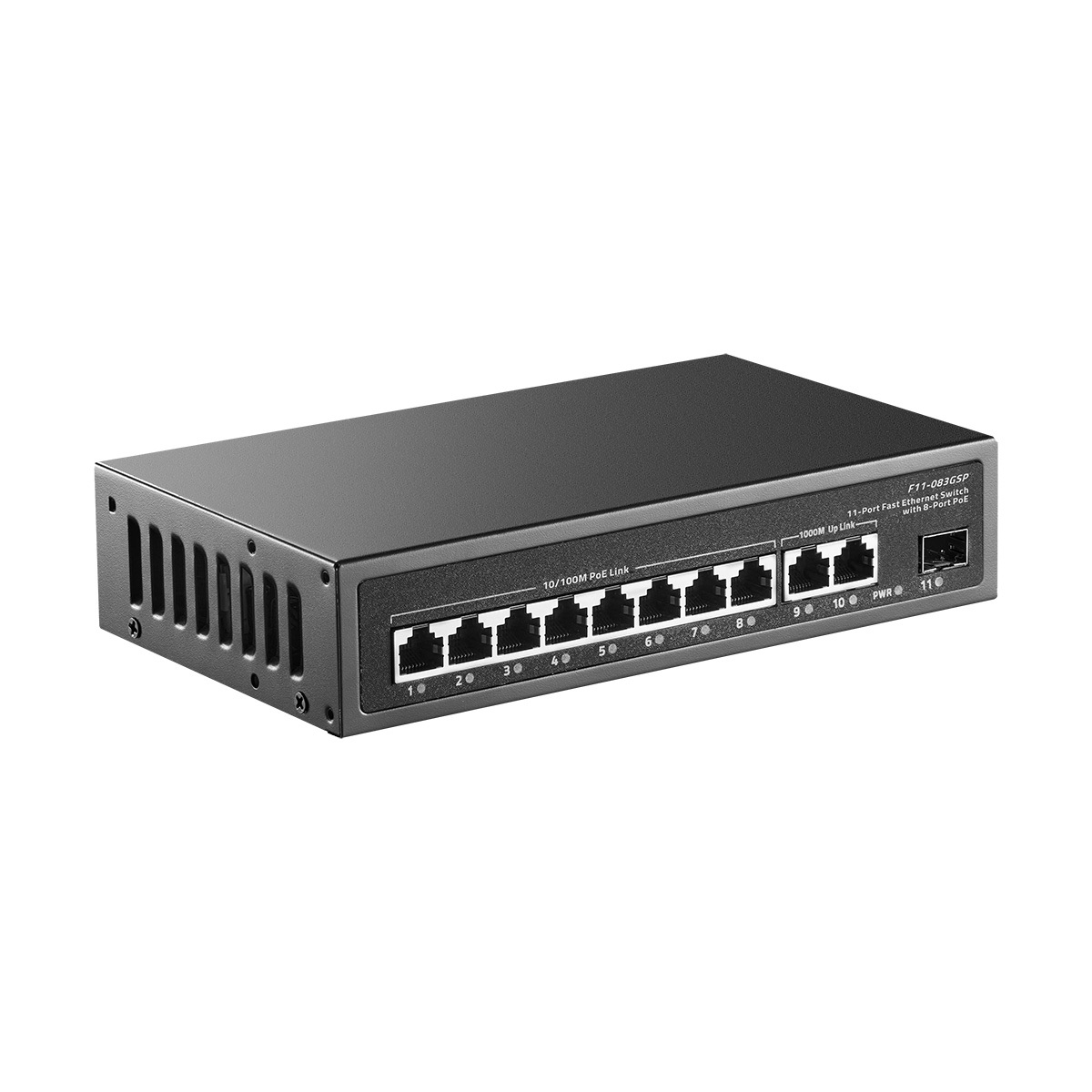 Click to see full view Ask Rufus  11 Port POE Switch, 8 POE+ 10/100Mbps, 2 Gigabit Uplink, 1 Gigabit SFP, IEEE802.3af/at, 135W Power Supply, Metal Case Unmanaged Plug and Play Binardat Switch
