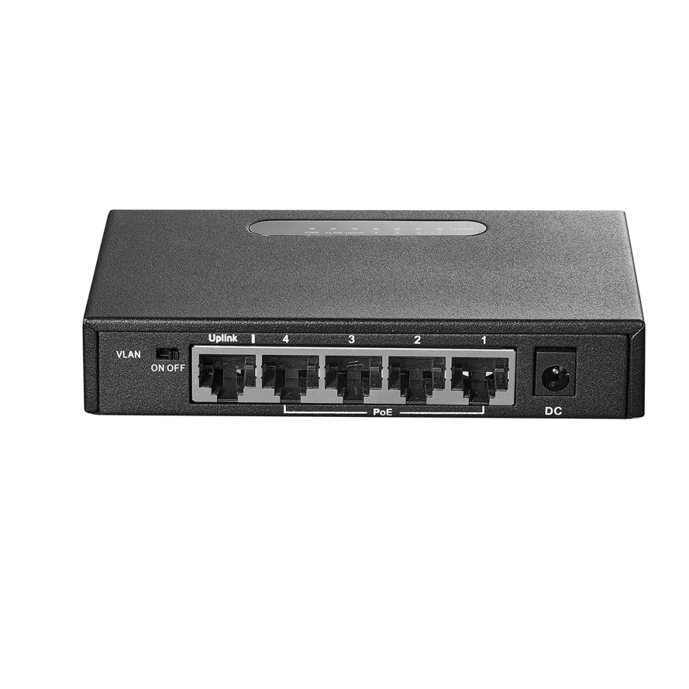 Binardat 5 Port Gigabit POE Switch, 4 Ports 1000Mbps IEEE802.3af/at, 1 Uplink, 65W Power Supply, Mini Metal Case Unmanaged Plug and Play