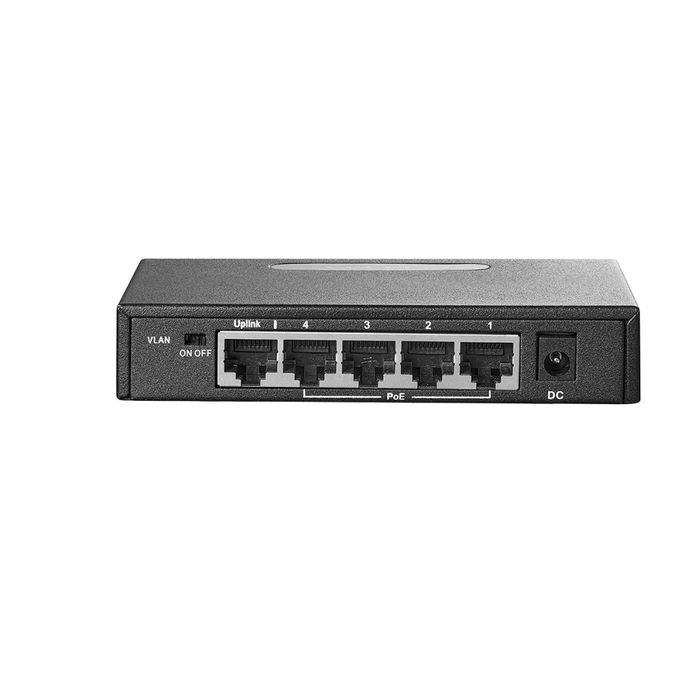 Binardat 5 Port Gigabit POE Switch, 4 Ports 1000Mbps IEEE802.3af/at, 1 Uplink, 65W Power Supply, Mini Metal Case Unmanaged Plug and Play