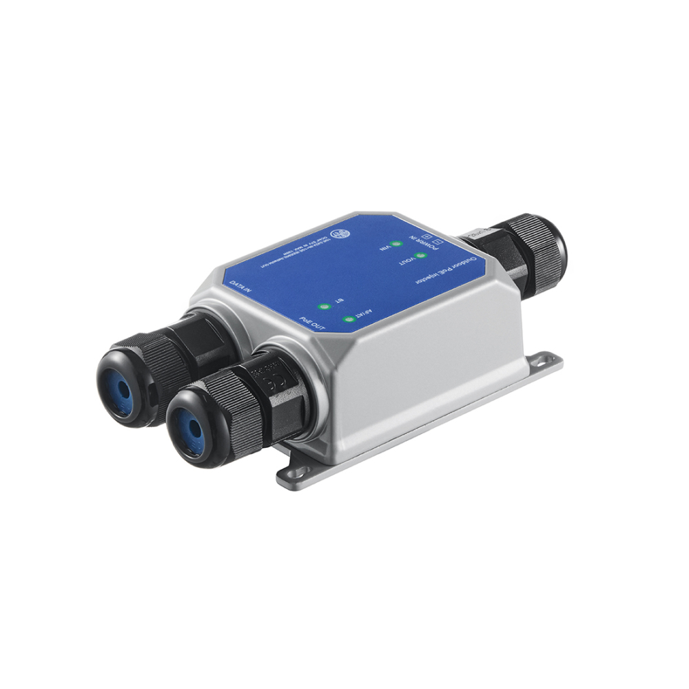 IP67 Outdoor 10 Gigabit PoE Injector - 10/100M/1G/2.5G/10Gbps, DC48-57V Input (Max 120W), IEEE 802.3 af/at/bt PoE Output (Max 90W), Metal Housing, Wall-Mountable
