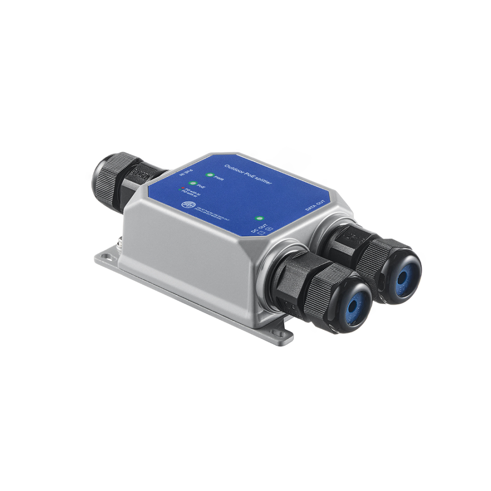 2.5G Gigabit IP67 Outdoor PoE Splitter - 10/100/1000/2500Mbps Speed, IEEE 802.3 af/at/bt Compatibility, DC12V 5A Output (Max 65W), Waterproof Metal Housing & Wall-Mountable