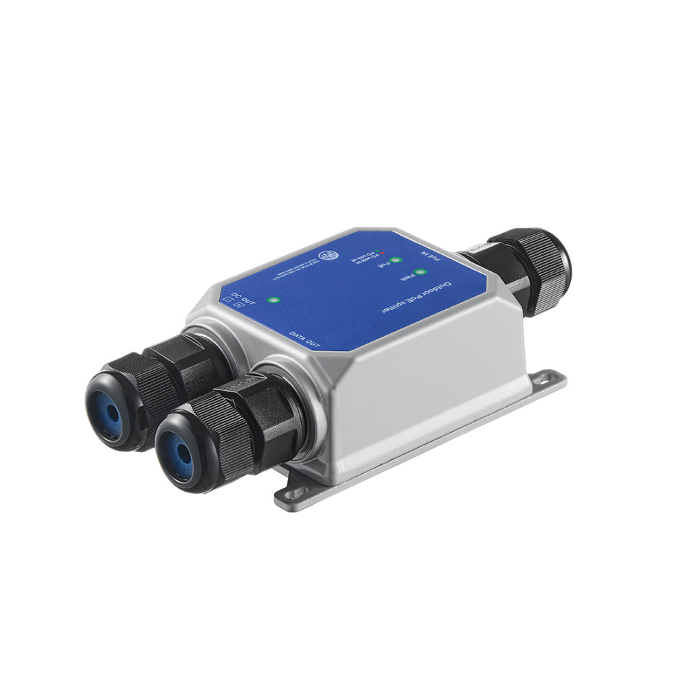 2.5G Gigabit IP67 Outdoor PoE Splitter - 10/100/1000/2500Mbps Speed, IEEE 802.3 af/at/bt Compatibility, DC12V 5A Output (Max 65W), Waterproof Metal Housing & Wall-Mountable