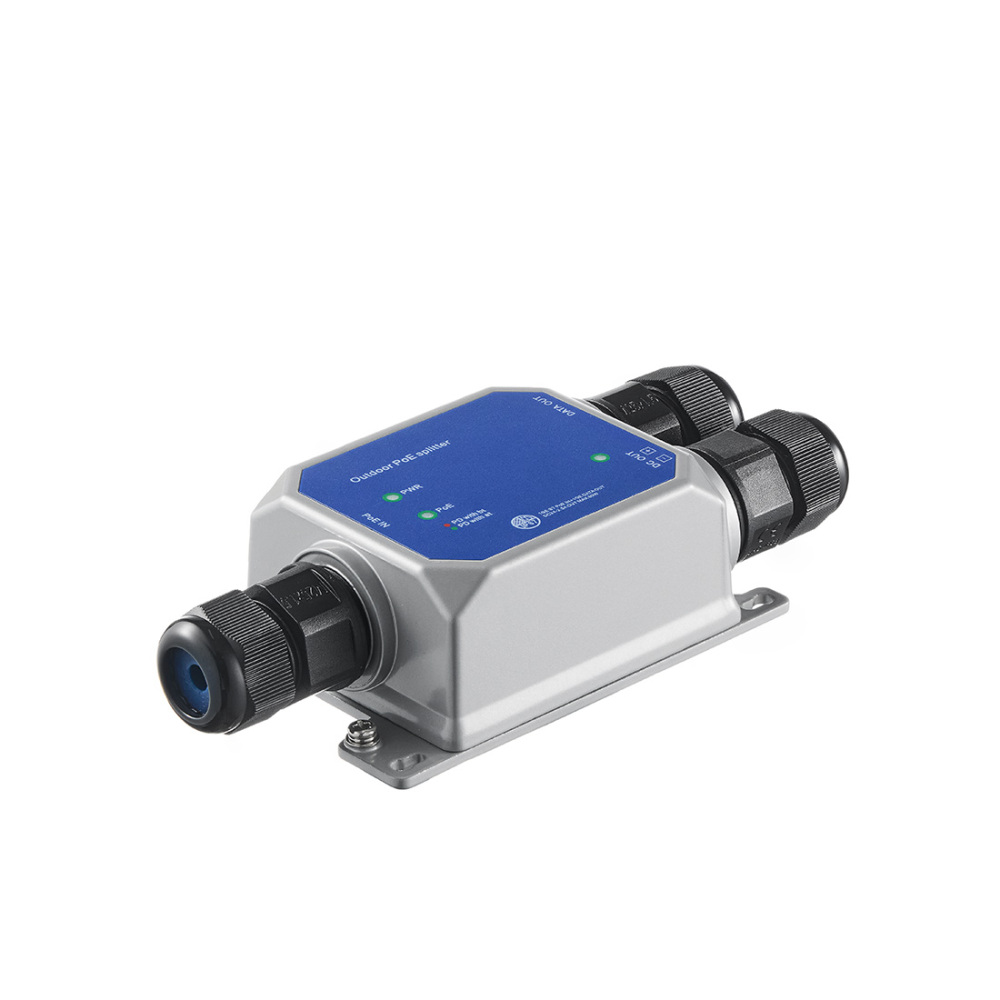 2.5G Gigabit IP67 Outdoor PoE Splitter - 10/100/1000/2500Mbps Speed, IEEE 802.3 af/at/bt Compatibility, DC12V 5A Output (Max 65W), Waterproof Metal Housing & Wall-Mountable