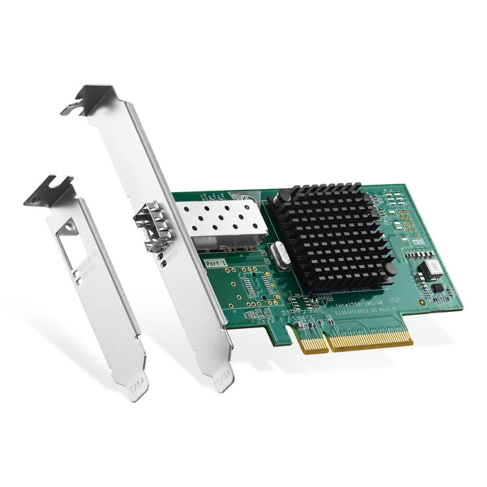 10Gbps SFP+ PCIe Network Adapter - Intel X520 82599 Controller, SFP+ NIC (10/1/0.1Gbps) for Windows/Linux/VMware