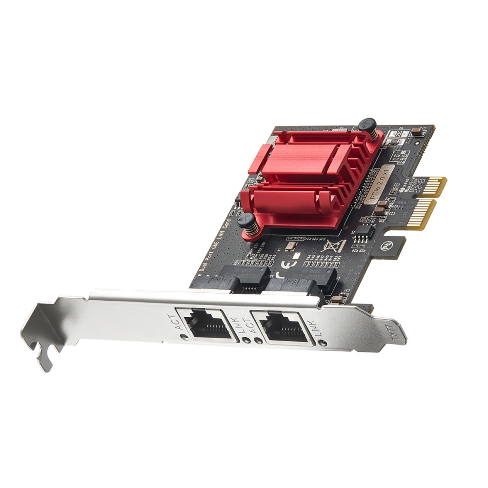 2 Port Gigabit PCIe Network Adapter, Intel 82575/82576 Controller 1000/100Mbps Ethernet LAN Card for Windows/Linux