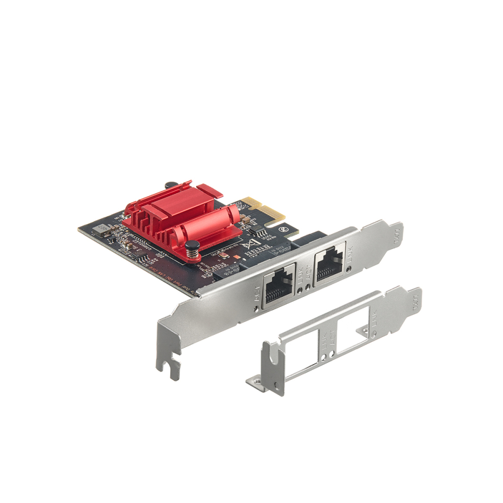 2 Port Gigabit PCIe Network Adapter, Intel 82575/82576 Controller 1000/100Mbps Ethernet LAN Card for Windows/Linux