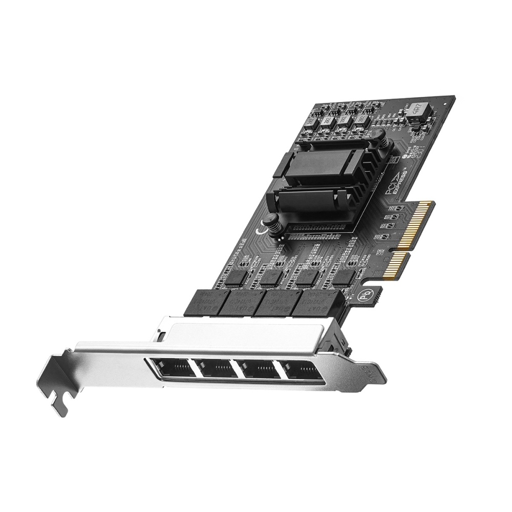4-Port 2.5Gbps PCIe Ethernet Adapter - RTL8125B Controller, RJ45 NIC (2500/1000/100Mbps) with PXE Support for Windows/Linux