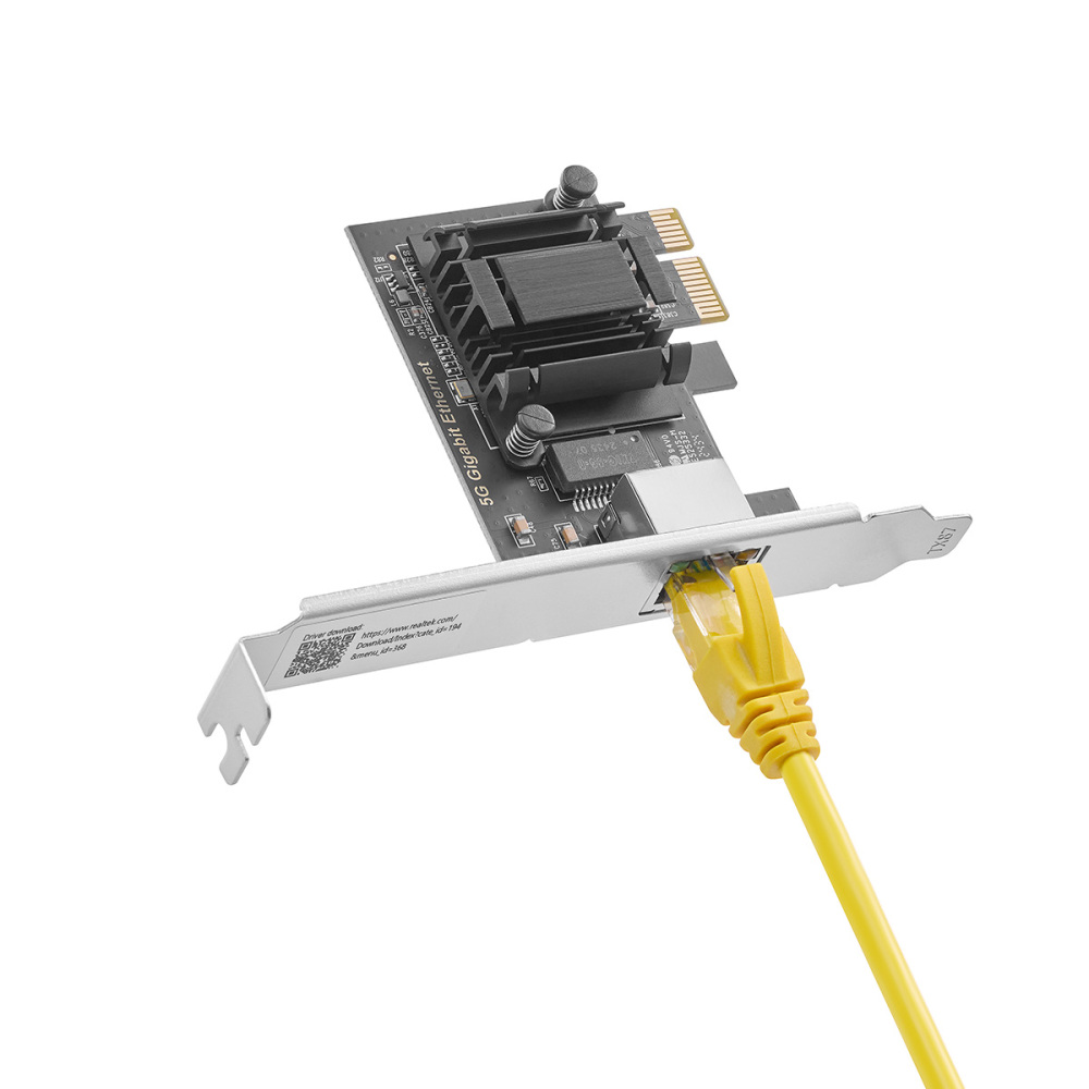 Single-Port 5Gbps PCIe Ethernet Adapter - RTL8126 Controller, RJ45 NIC with Low-Profile Bracket, PXE Support for Windows 11/10 & Linux