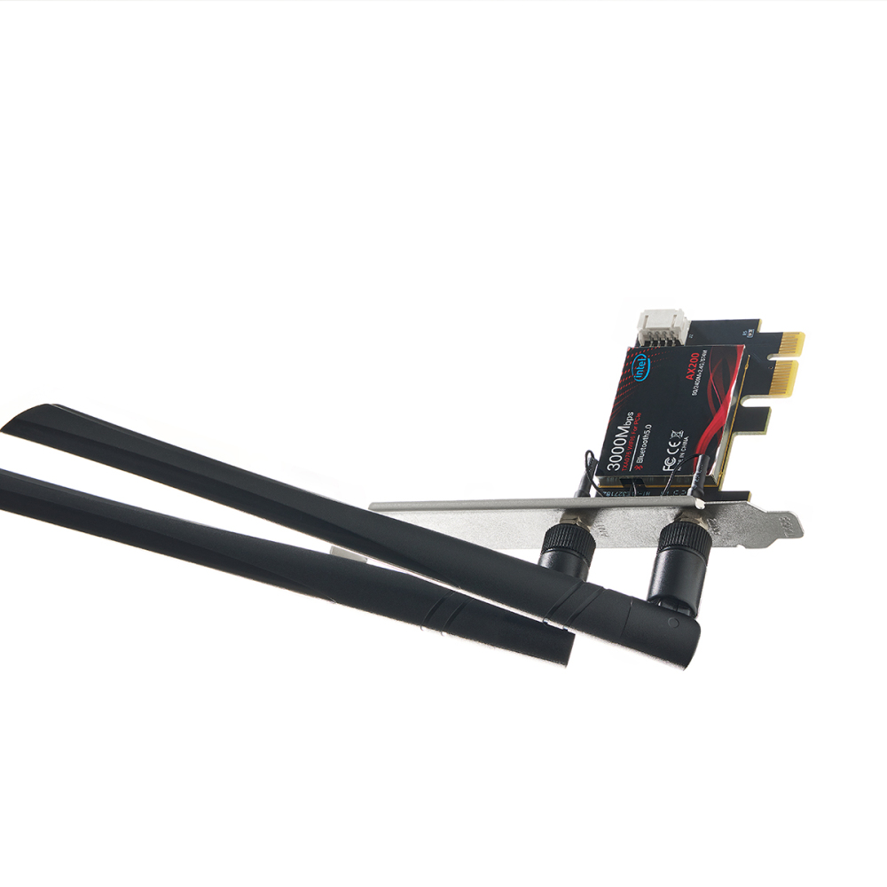 WiFi6 Card AX3000 PCIe WiFi Network Adapter, Intel AX200 Chip Bluetooth 5.0, Dual-Band 2.4GHz/5GHz OFDMA & MU-MIMO, for Windows 10/11