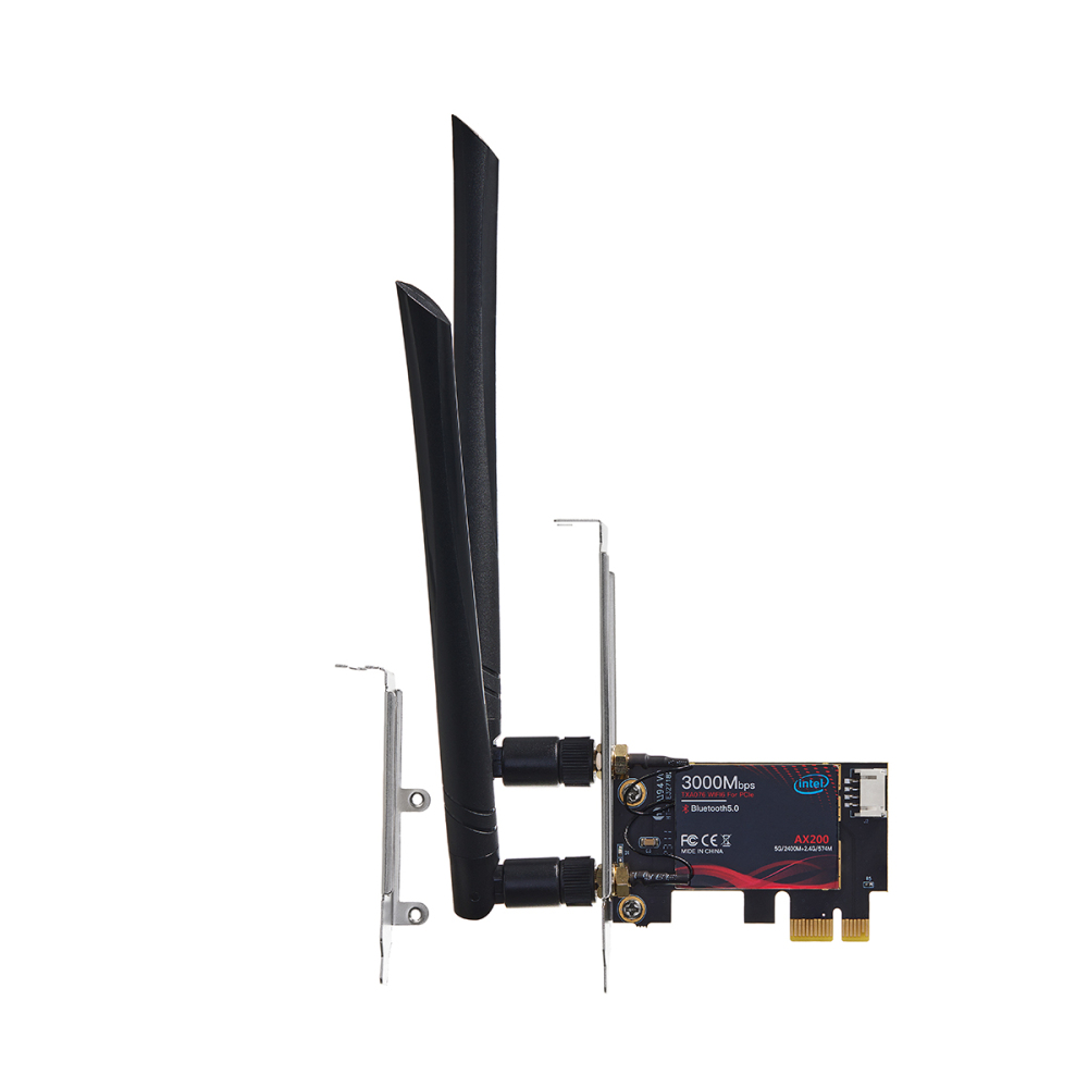 WiFi6 Card AX3000 PCIe WiFi Network Adapter, Intel AX200 Chip Bluetooth 5.0, Dual-Band 2.4GHz/5GHz OFDMA & MU-MIMO, for Windows 10/11