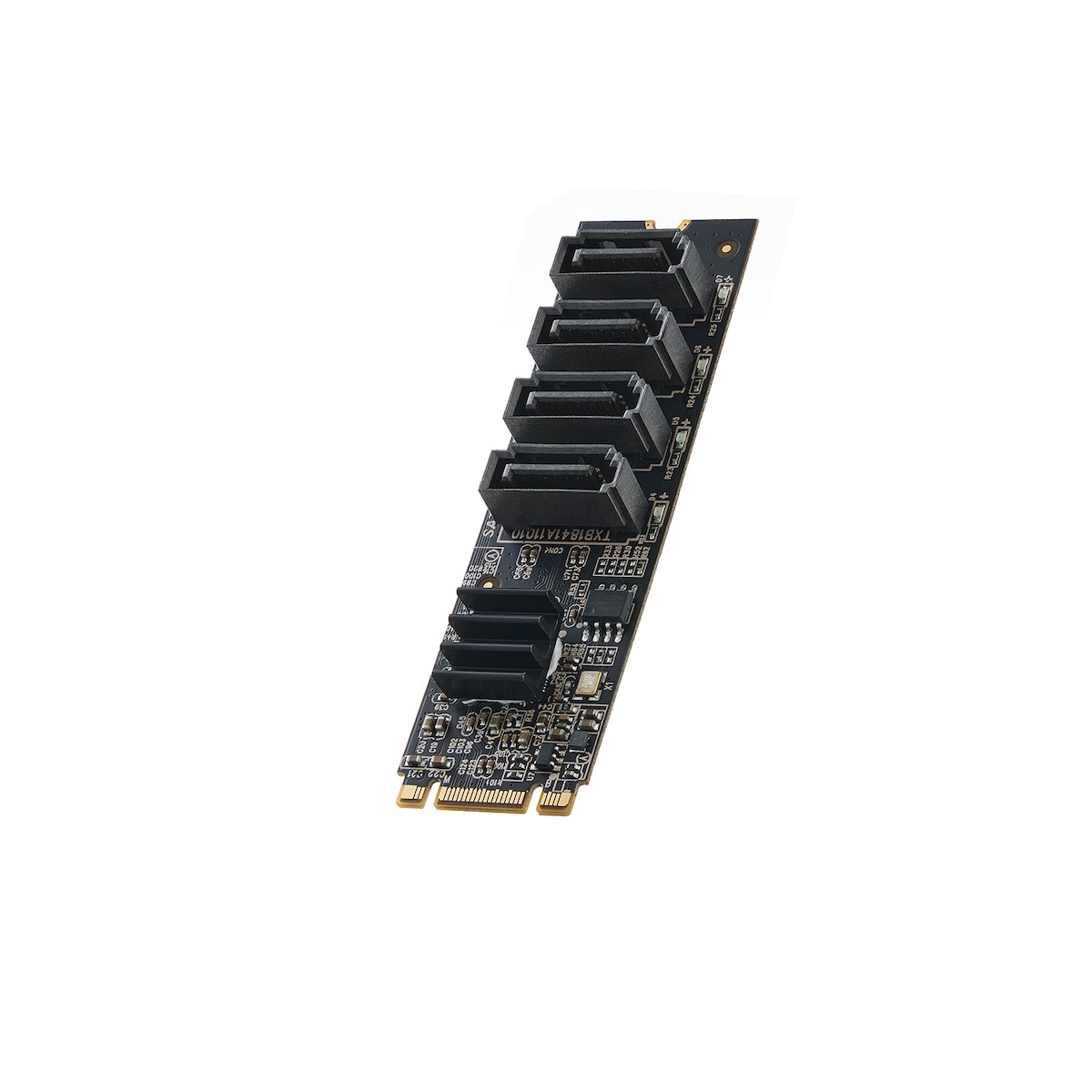 M.2 to SATA Card 4 Port, 6Gbps SATA 3.0 Controller, Includes 4 SATA Cables, for Windows 10/11
