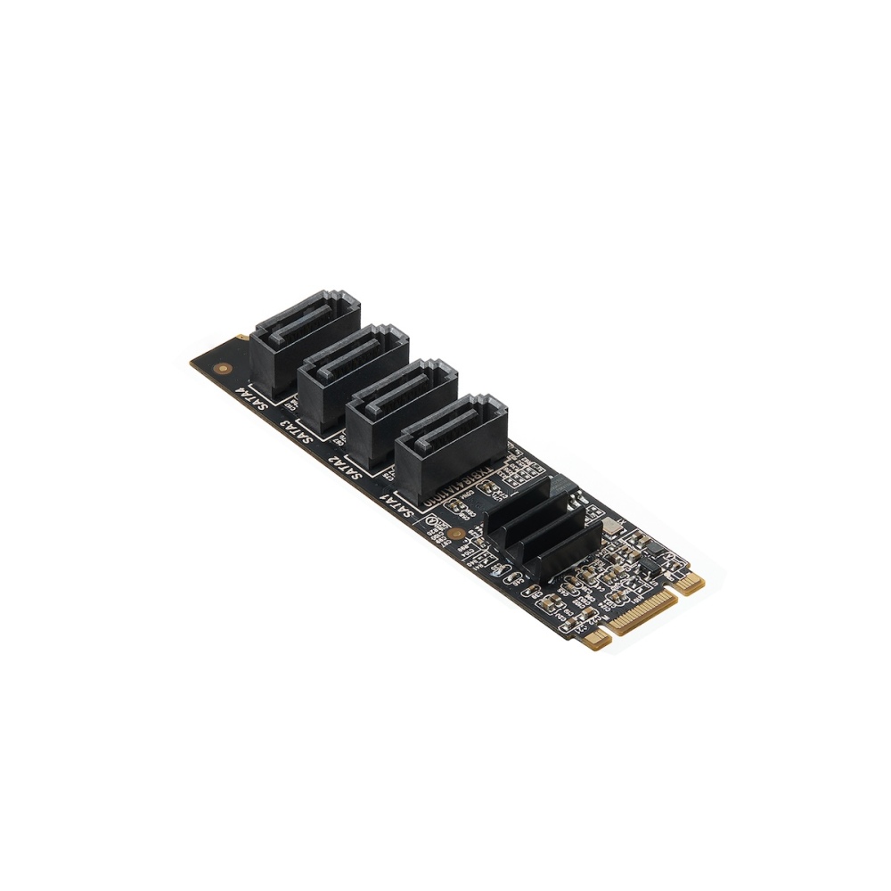 M.2 to SATA Card 4 Port, 6Gbps SATA 3.0 Controller, Includes 4 SATA Cables, for Windows 10/11