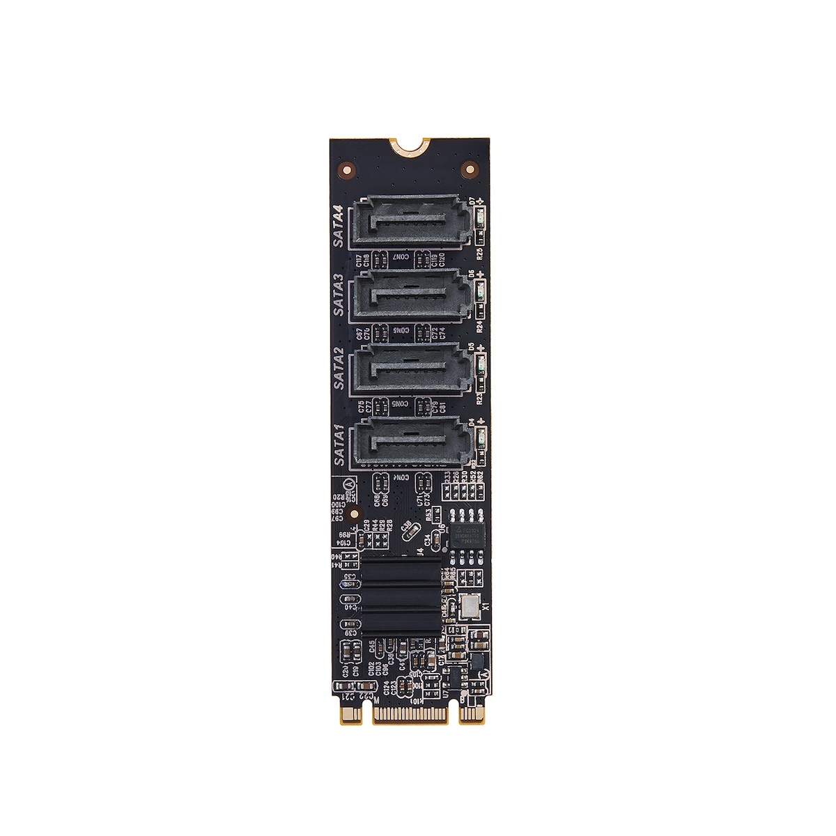 M.2 to SATA Card 4 Port, 6Gbps SATA 3.0 Controller, Includes 4 SATA Cables, for Windows 10/11