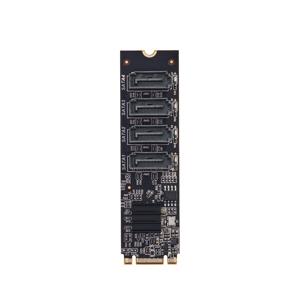 M.2 to SATA Card 4 Port, 6Gbps SATA 3.0 Controller, Includes 4 SATA Cables, for Windows 10/11
