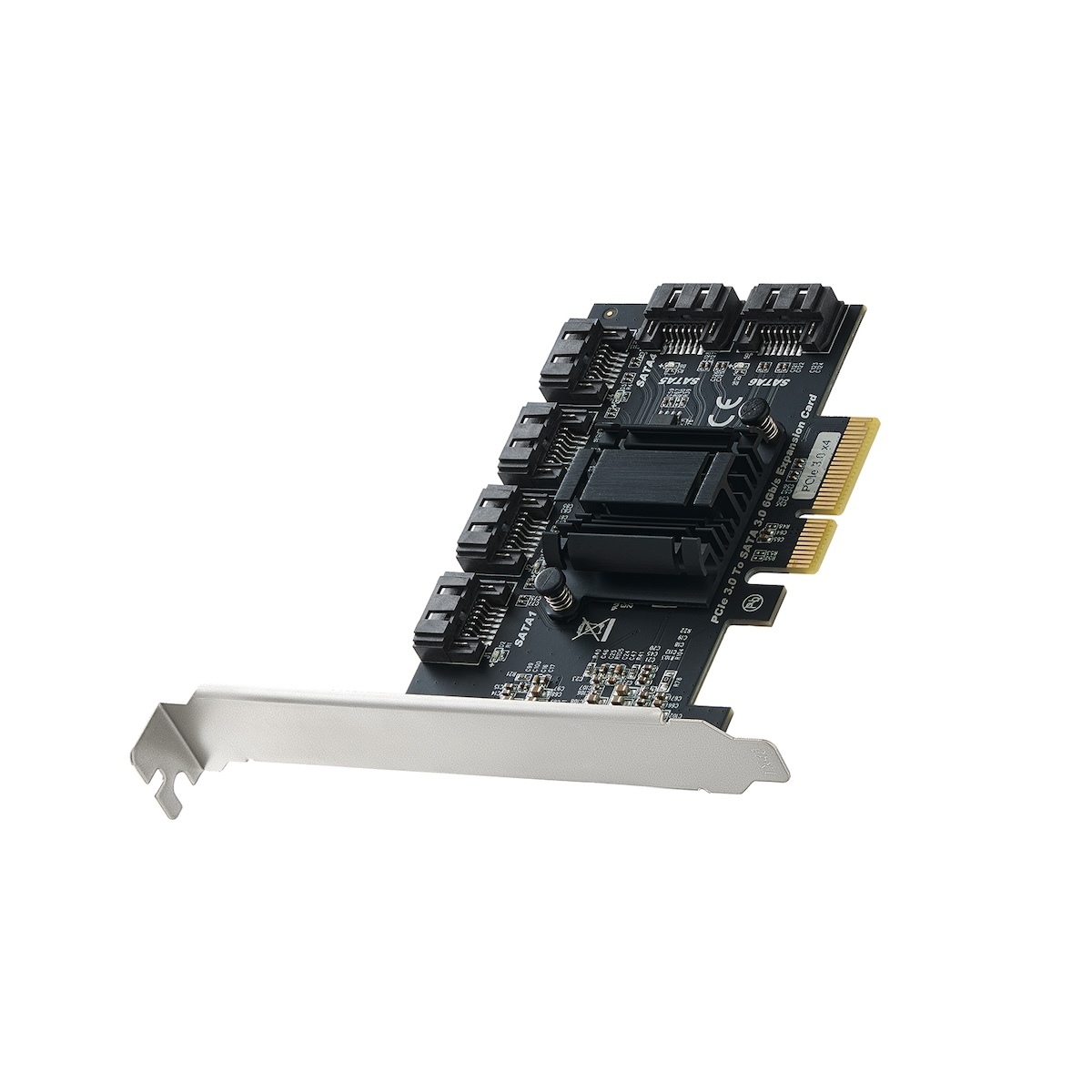 PCIE X4 to SATA Card 6 Port, 6Gbps SATA 3.0 Controller, Includes 6 SATA Cables and Low Profile Bracket, for Windows 10/11