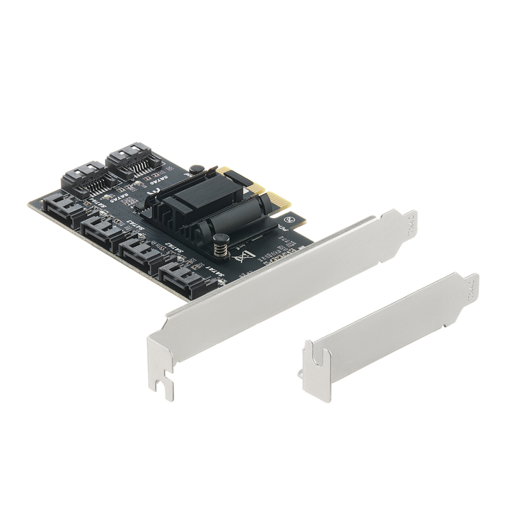 PCIE X4 to SATA Card 6 Port, 6Gbps SATA 3.0 Controller, Includes 6 SATA Cables and Low Profile Bracket, for Windows 10/11