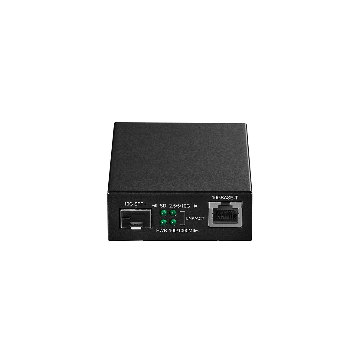10G Fiber Media Coverter, 2 Port 10 Gigabit Binardat Ethernet Switch, 1 x 10G RJ45 Port, 1 x 10G SFP Port, Mini Metal Case Fanless, Unmanaged Plug and Play